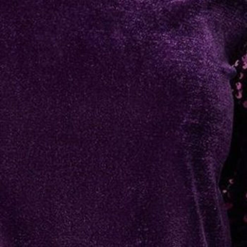 Wacoal Women's Top Sz S Long Sleeve Velvet & Sequin Purple A667539 - Picture 2 of 4